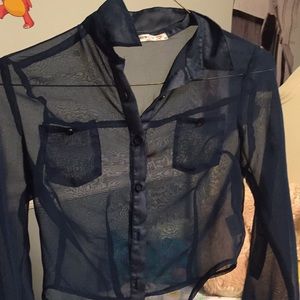 See through Button down